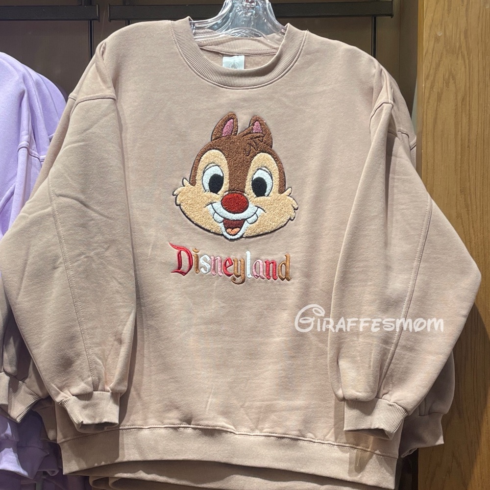 Disney Blush Dale Embroidered Crewneck Sweatshirt NEW